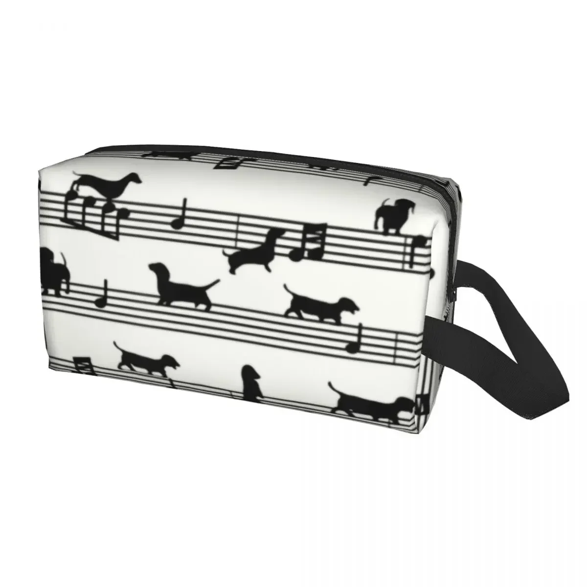 

Cute Music Notes Dachshund Travel Toiletry Bag Women Wiener Badger Sausage Dog Cosmetic Makeup Organizer Beauty Storage Dopp Kit