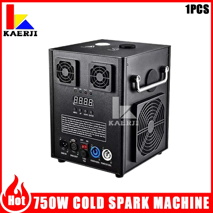 

New 1PCS 750W Cold Sparks Machine Flightcase Ti Powder Sparkler Wedding Fireworks Cold Spark Machine Indoor Outdoor Dj Party