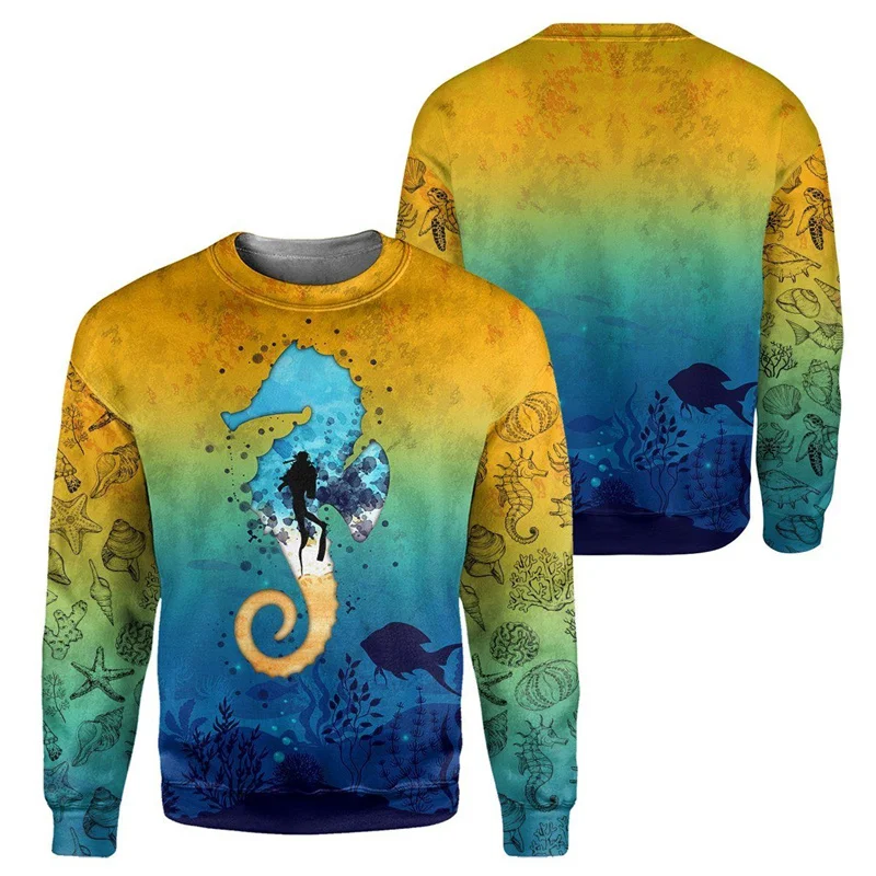 

New 3D Sports Scubadiving Printed Sweatshirts For Men Fitness Lover Children Fashion Funny Streetwear Pullovers Vintage Clothing