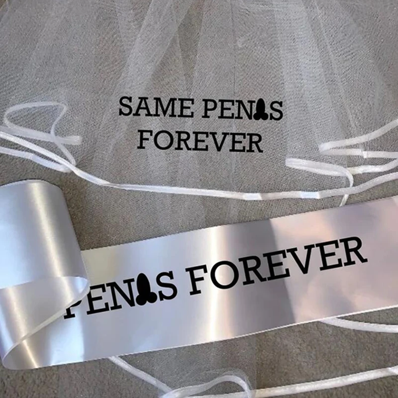 

Same penis forever veil sash Bachelorette hen Party Bach weekend girls trip Bridal Shower Bride to Be Decoration Gift Photo prop