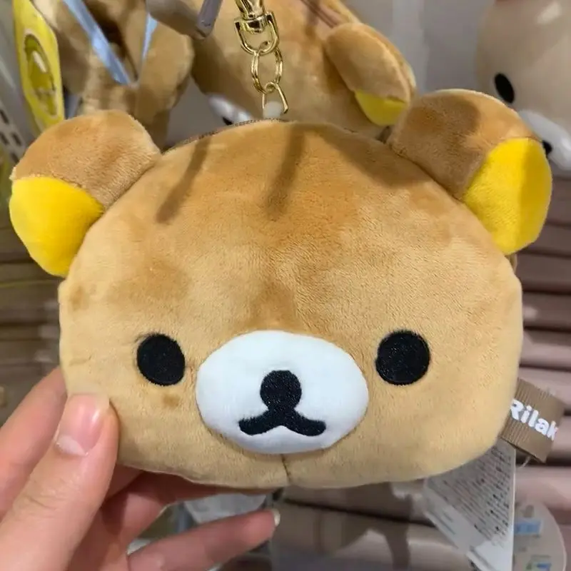 Rilakkuma Cartoon Peluche Borsa per carte di cambio Anime Cartoon Cute Carry Borsa per carte telescopica Borsa portachiavi in peluche Portafoglio portatile Giocattoli