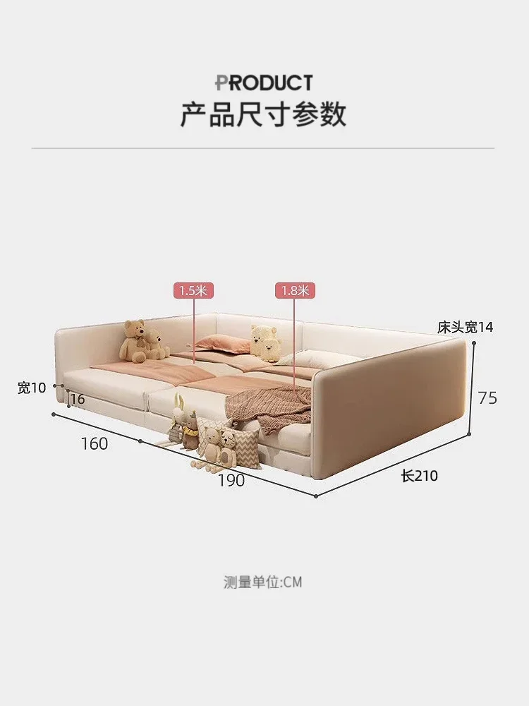 Tatami Parent-Child Bed, Cama de casal extragrande para mãe, Família de quatro, a 2 m, a 2 m