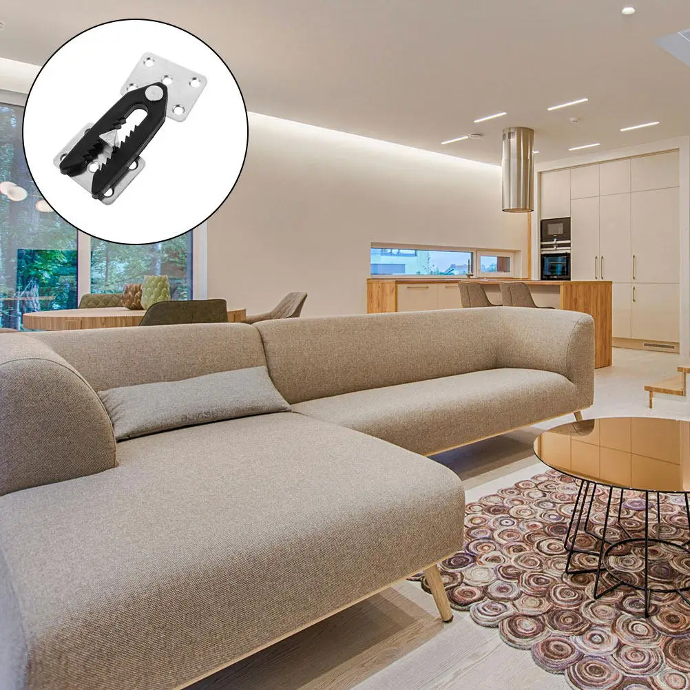4Pcs Sectional Furniture Connector Pins Snap Type Iron ABS Material for Sofa Couch Linking Stable Extension Tightening