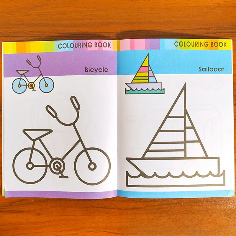 Libros de colorear para niños, libro de Graffiti de dibujos animados, pintura, libro de Color inglés para niños de 2 a 6 años, libro para colorear con iluminación artística