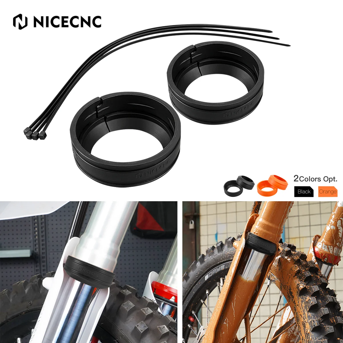 NICECNC For 2024 KTM EXC 300 EXCF 450 350 SX 125 SXF 450 2004-2024 Husqvarna TE 300 FE 450 350 2014-2024 Fork Mud Scraper Kit