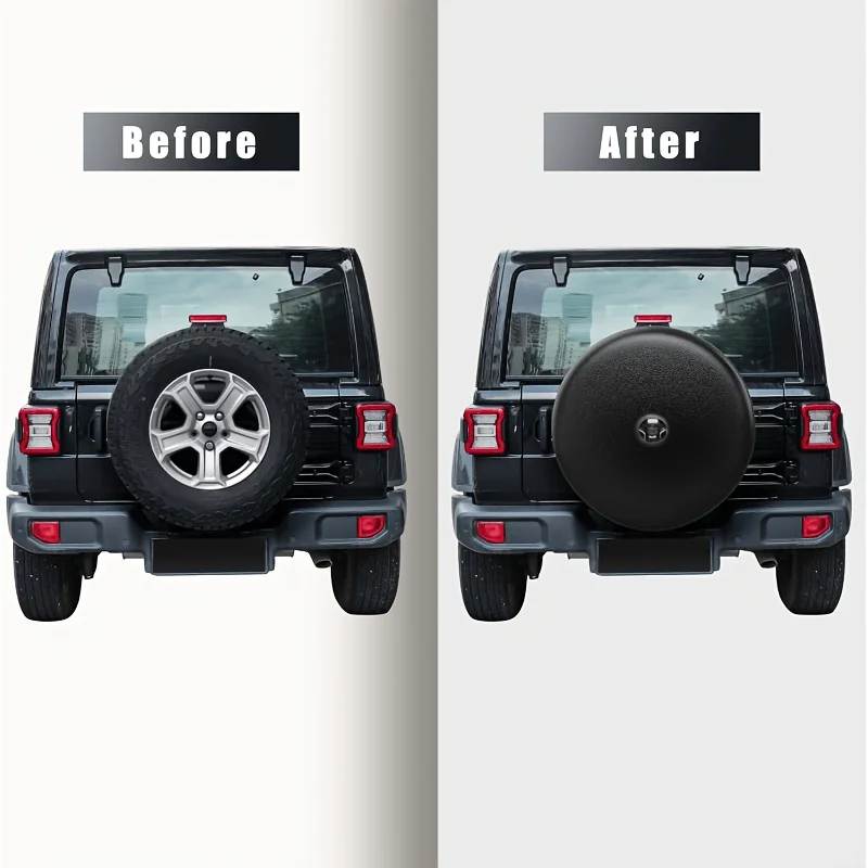 Tire Cover With Camera Hole | Compatible With For JEEP For Wrangler JL Sport/Sahara (2018-2025) With Backup Camera, Fits Tire Si