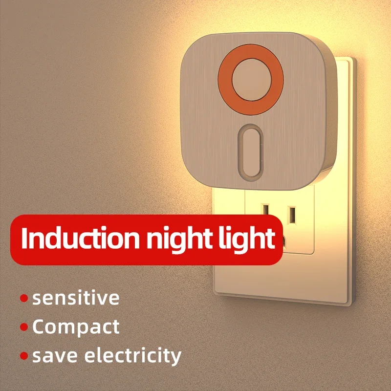 Motion Sensor Dimmable LED Night Light with EU Plug White and RGB 7 Colors Ambient Lamp Perfect for Bedroom Bedside