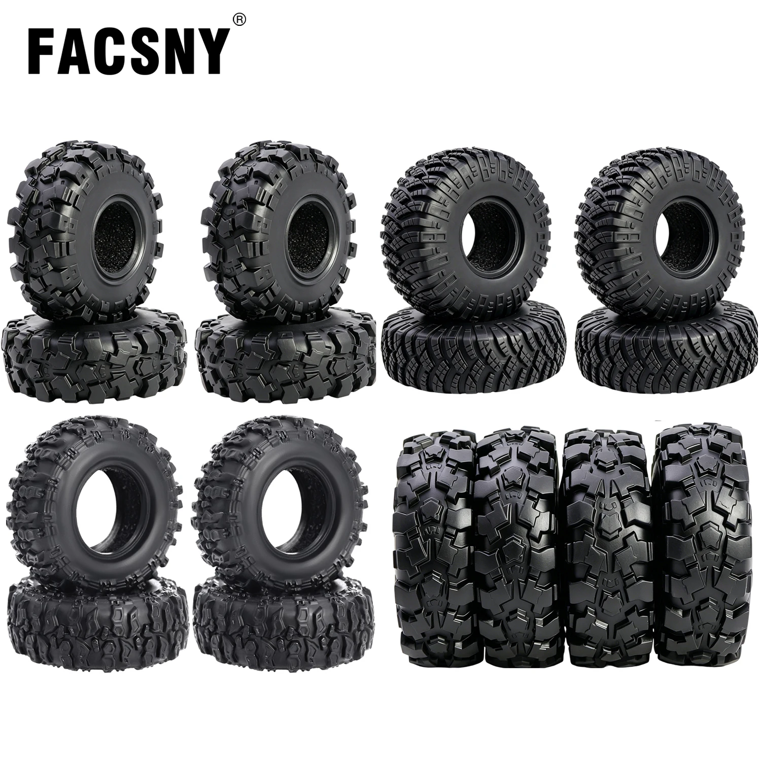 4Pcs Soft Rubber Tires 40x16mm 0.7 Inch with Foam Inserts for 1/30 Scale Axial SCX30 RC Crawler Upgrade Tires