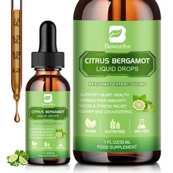 BEWORTHS 100% Pure Natural Bergamot Extract Drop No Additives Supports Heart, immune System & Mood Health Relieve Stress