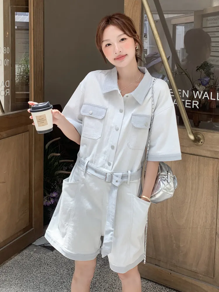 

2026 Summer New Women's Denim Jumpsuit Shorts Loose High Waisted Casual Shorts