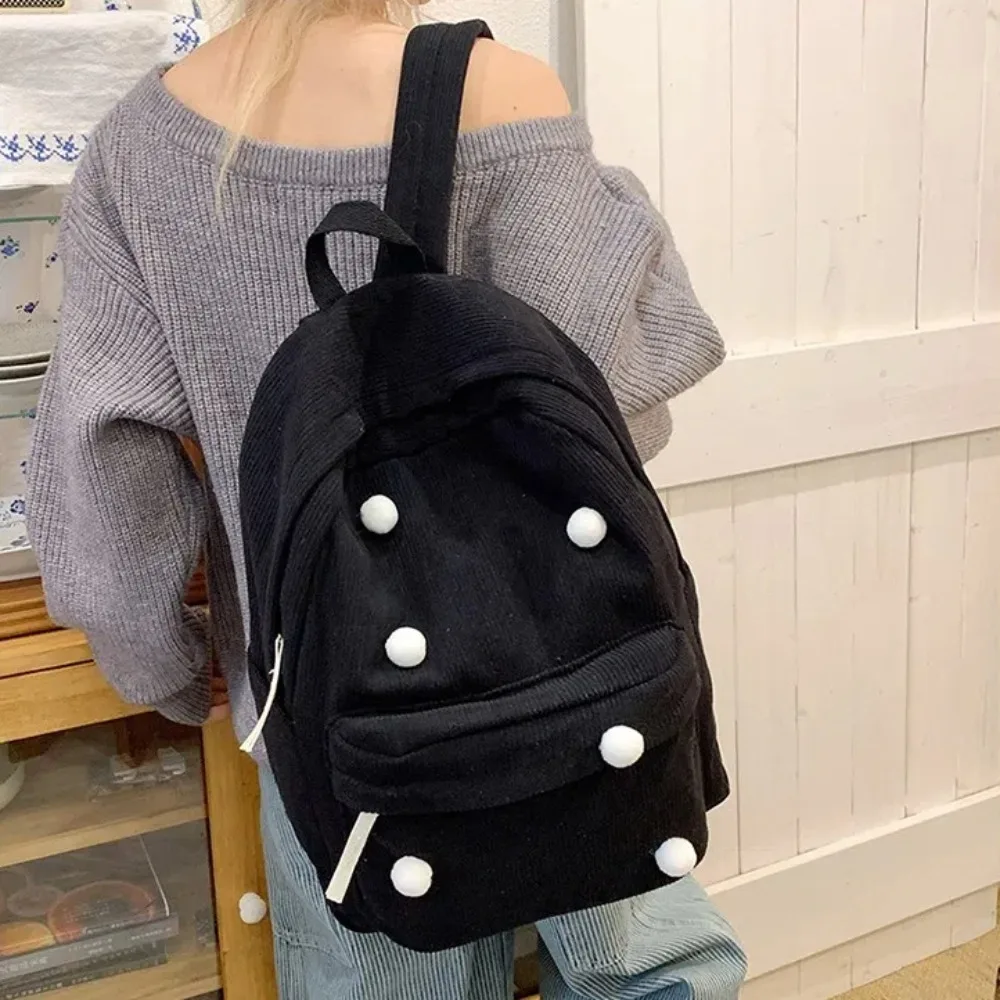 Mode Grote Capaciteit Schooltassen Corduroy Rits Studenten Rugzak Boekentas Schoudertas Dames