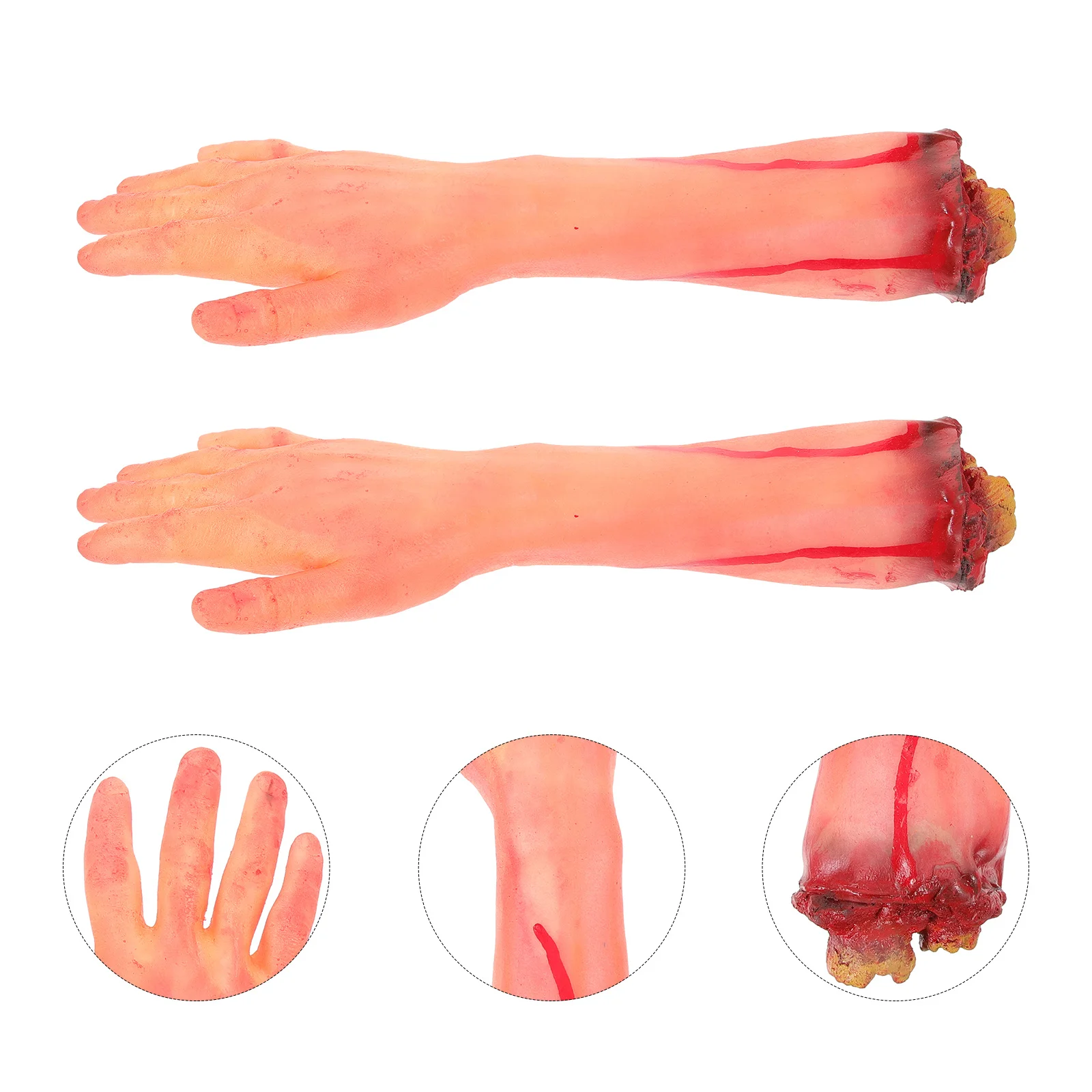 2 szt. Sztuczne złamane dłonie, imitacja odciętych dłoni, rekwizyt na Halloween, horror, dekoracja na imprezę, straszny żart, dekoracja nowatorska