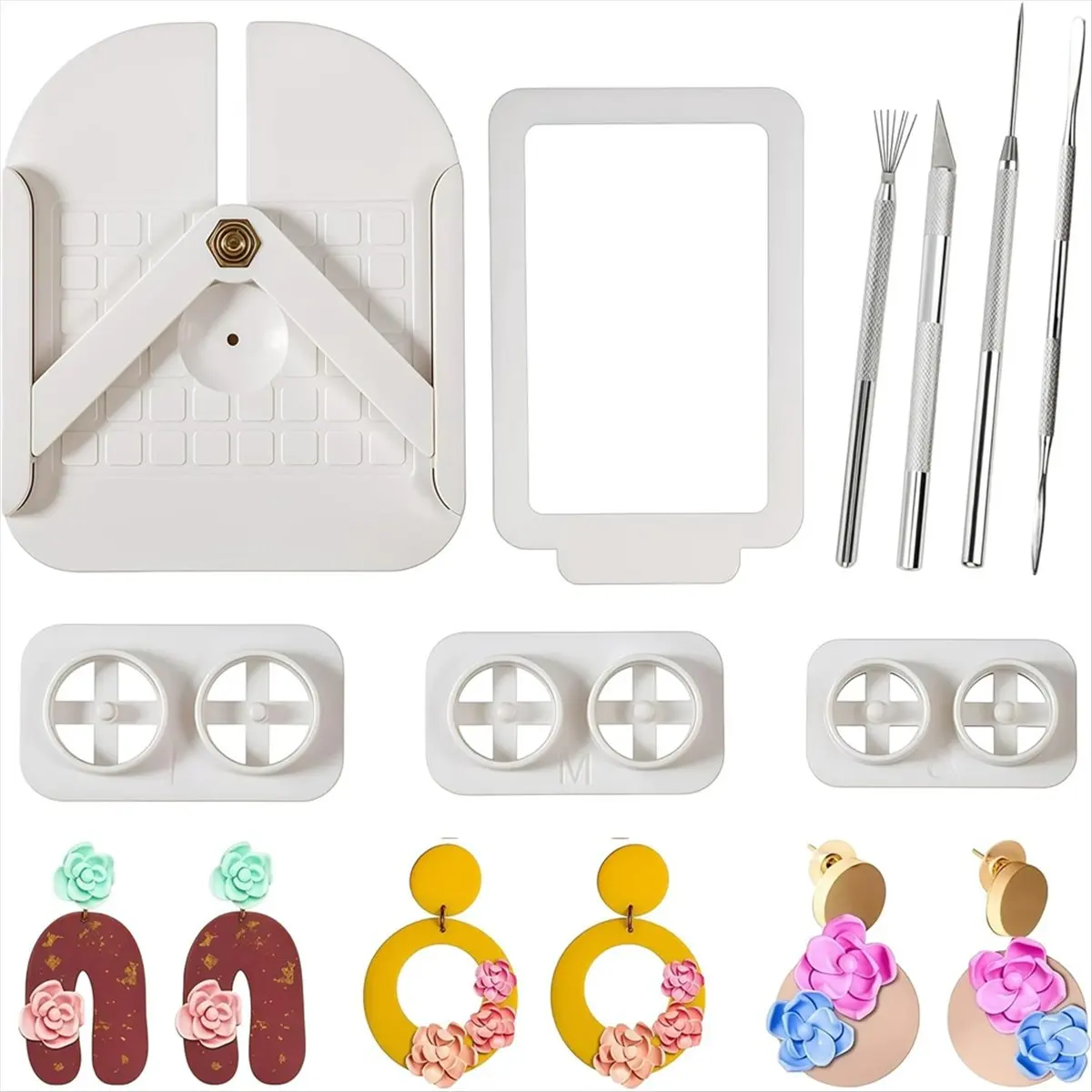 New 9 Pcs Stud Post Embedding Tool for Polymer Clay Tools, Air Dry Clay Tools for Clay Jewelry
