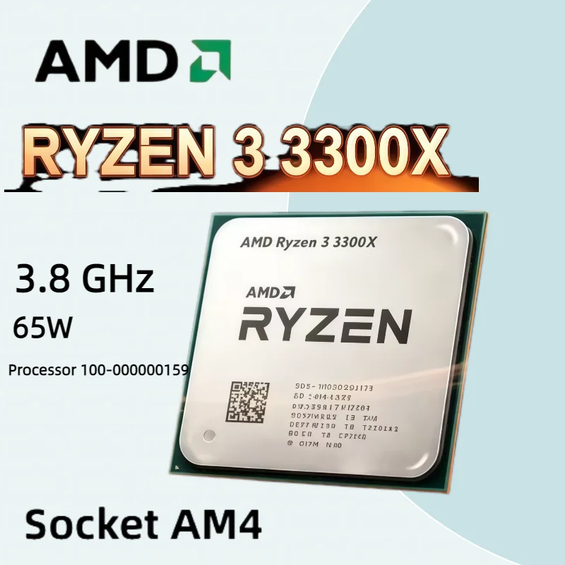 Processeur AMD Ryzen 3 3300X R3 3300X 3,8 GHz Quad-Core Huit Cœurs 65W L3=16M Socket AM4 65W