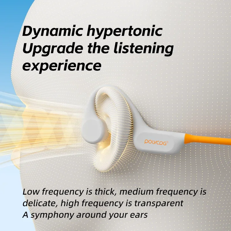 POLVCDG Bone Conduction Earphones Swimming Earphones 32GB Memory IPX8 Waterproof Silicone Outdoor Golf Cycling Running X13