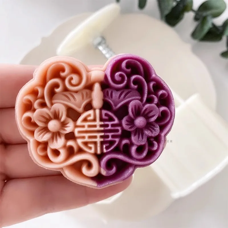 75g Chinese Ruyi Lock Shape Moon Cake Mold Cookie Cutter  Auspicious Homemade Cake Pastry Dessert Baking Kitchen DIY Decorations