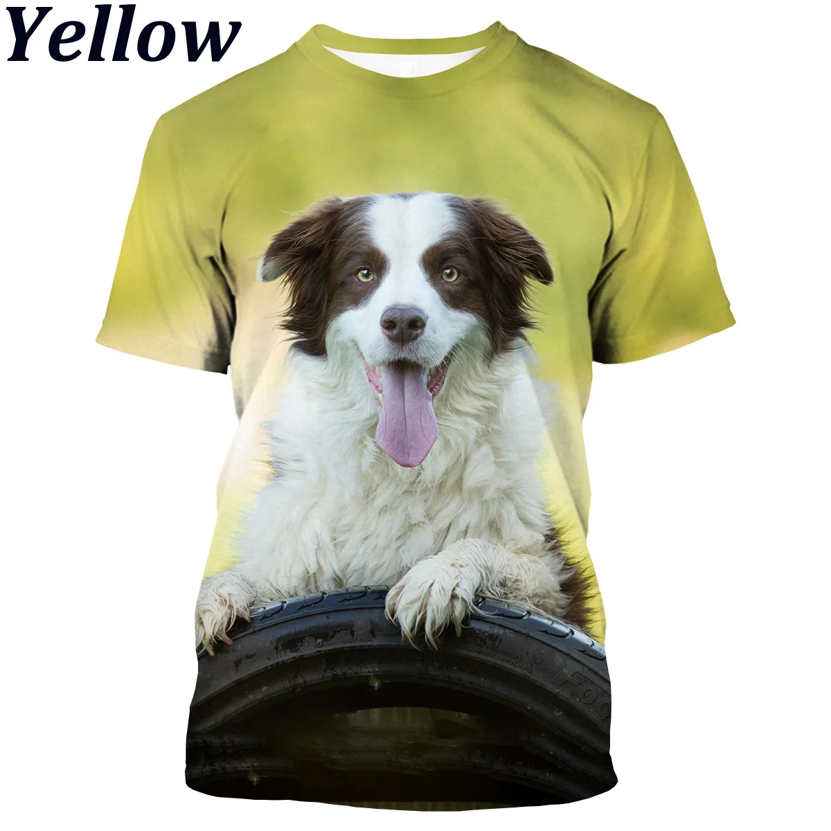 New Popular Border Collie 3D Printed T-shirt Fashion Cute Dog Unisex Animal Round Neck Casual Short Sleeve