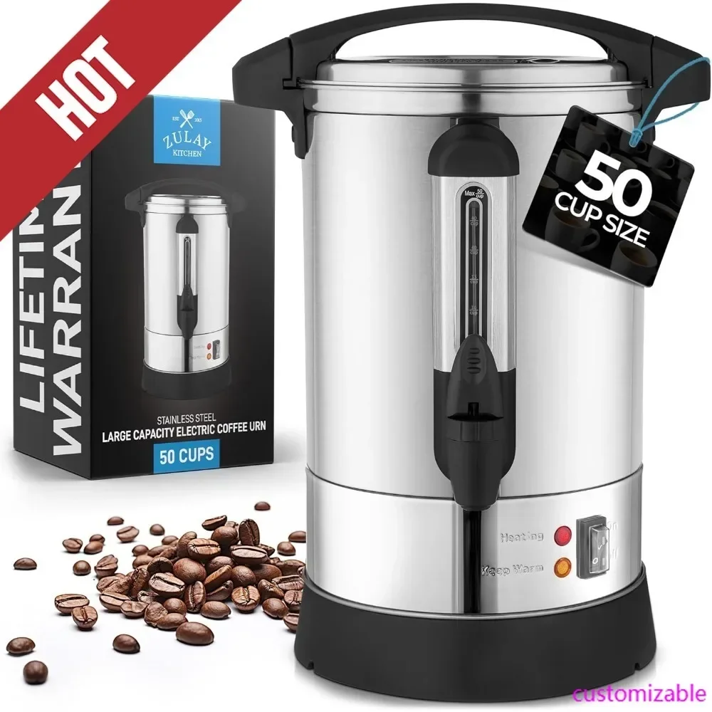 HOT- Commercial Coffee Maker Machine Urn - Large Percolator Pot Dispenser With Double