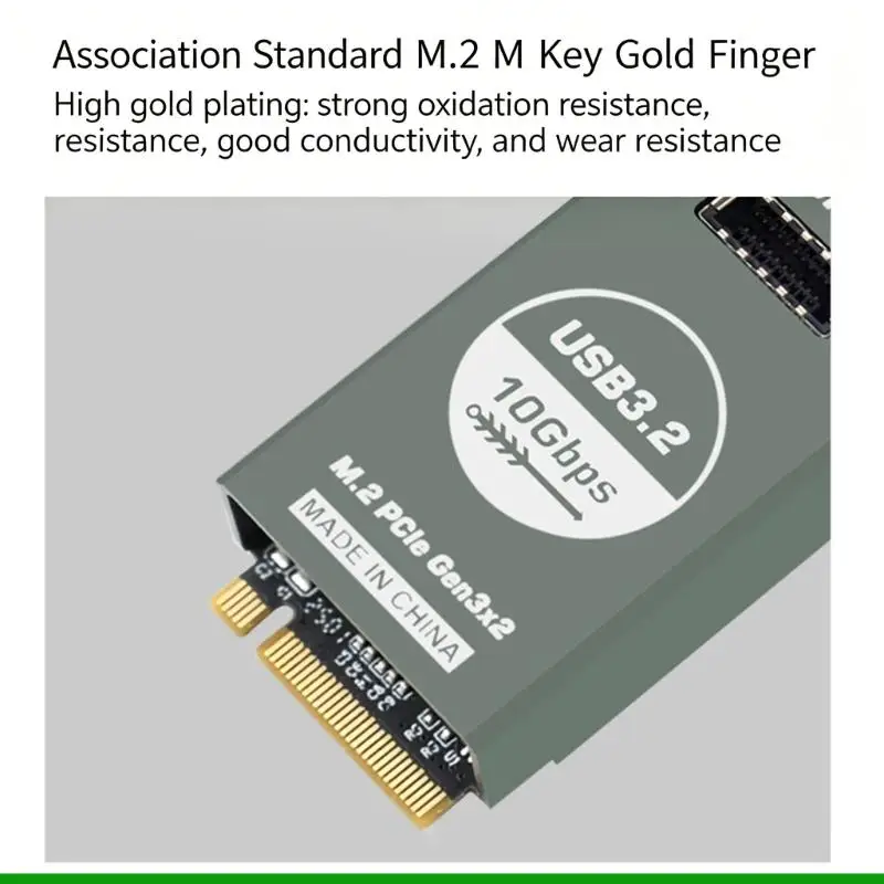 U55C M.2 NVMe to Double Type E 10G Adapter Card Easy Installation Wide Compatibility