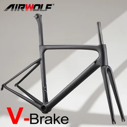 2023 Aero Light Weight Carbon Road Frame Rim Brake T1100 Carbon Road Racing Bicycle Frame Internal Cycling Road Bike Frameset