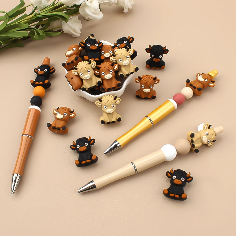 5/10 قطعة جديد ثلاثية الأبعاد سيليكون الخرز الكرتون لطيف الحيوان كيو البؤري الخرز لصنع القلم Jewelry بها بنفسك المفاتيح اكسسوارات أساور #6