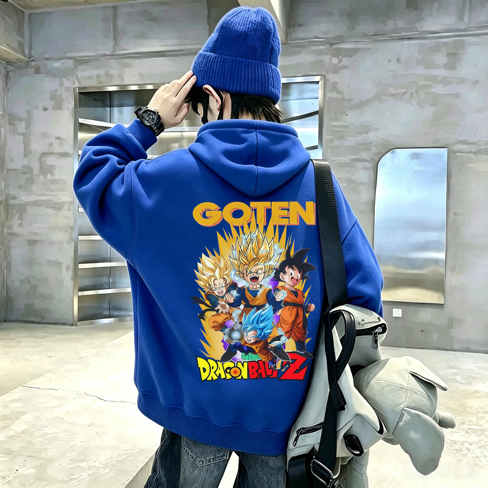 Latest model Dragon Ball Z Goku Secret Agent Pattern Printed Hooded Sweatshirt for Children (Winter-Spring,for Parents and Kids)