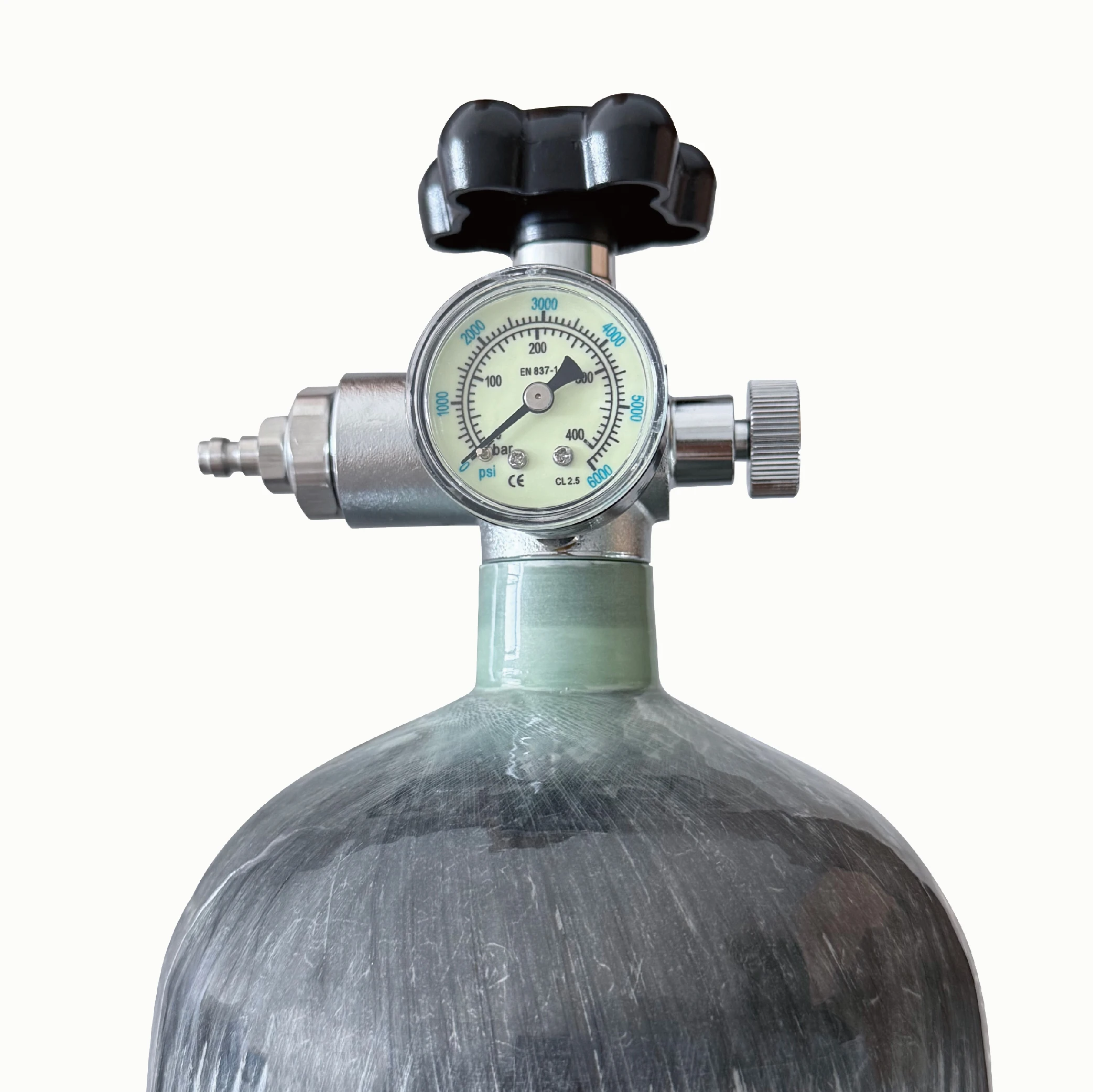 M18x1.5 DIN Type Scuba Tank Charging Valve Air Fill Station Refill Adapter with 400bar 6000psi Gauge 50cm High Pressure Hose