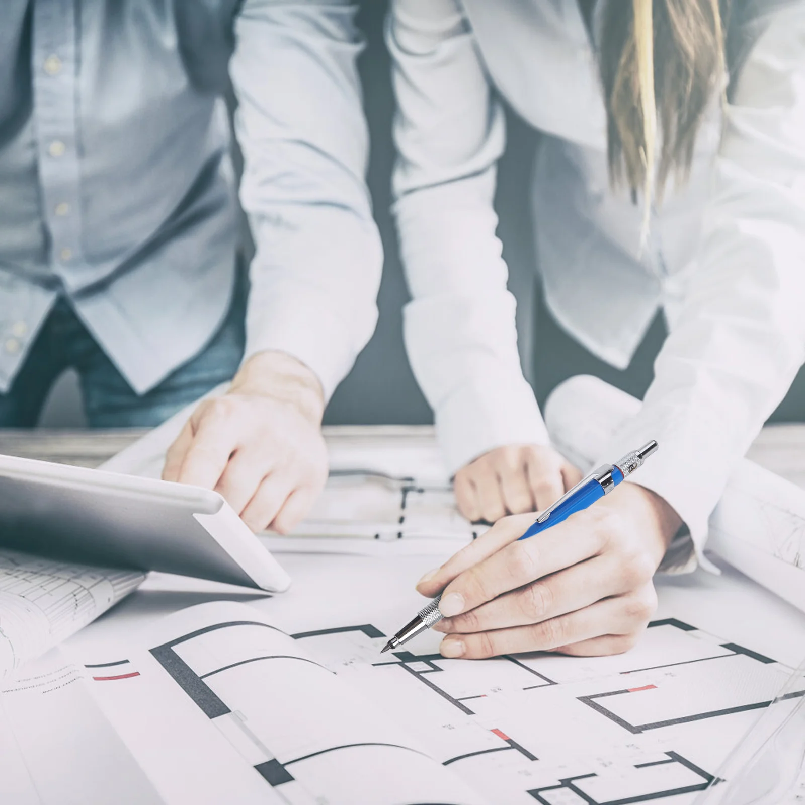 

2 set 2.0Mm Mechanical Pencil Drawing Engineer Marker For Woodworkers Construction Automatic Pencil Carpenter Drafting