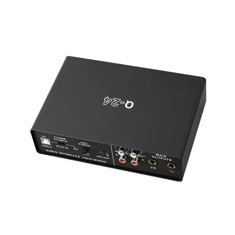 TEYUN Q-24 Professionele audio-geluidskaart met elektrische gitaarmonitor Opname Live-uitzending voor zangcomputer PC Studio