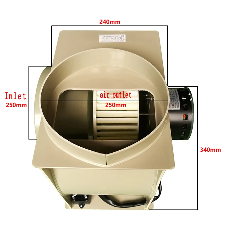 Laboratory indoor PP anti-corrosion plastic centrifugal fan large air volume low noise ventilation fan