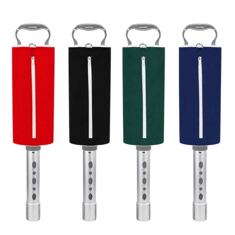 G6DE Light Weight Golf Ball Picking Tool for Repeated Ball Collection, Portable Aluminum Tube Tool with Fabric Sleeve Top Loop