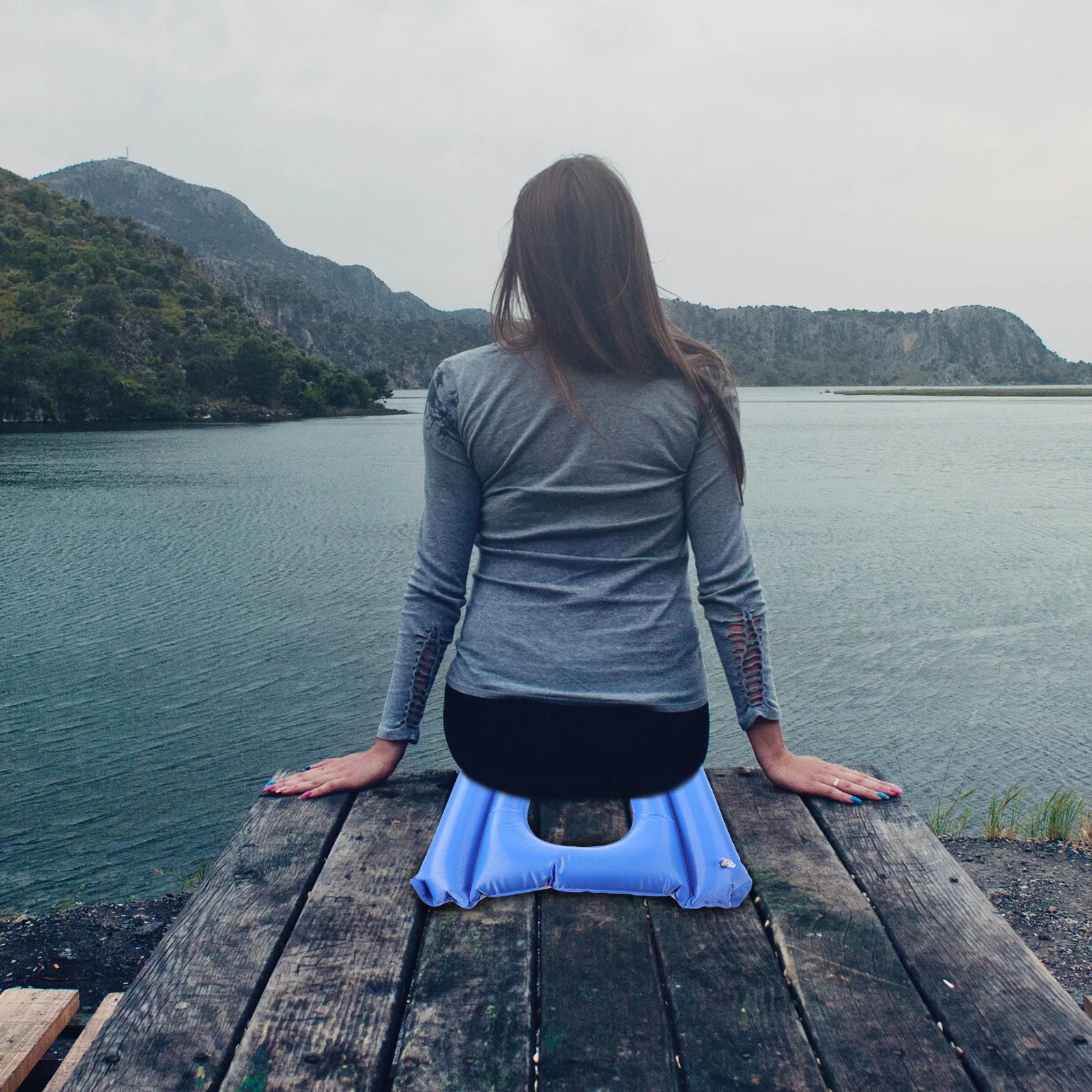 

Inflatable Seat Cushion Lightweight Support Cushion for Airplane Car Camping Stadium Travel Stadium Cushions Seat Cushions