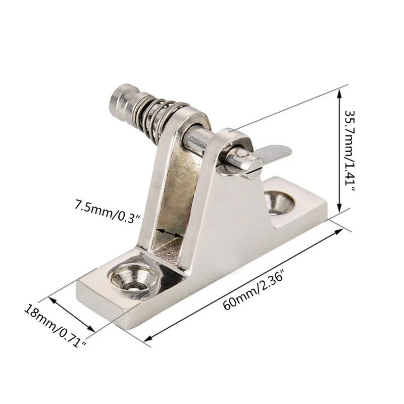 Модернизация шарнира на верхней палубе Bimini 90°, нержавеющая сталь 316, крепление на палубе морской лодки, шарнирное крепление