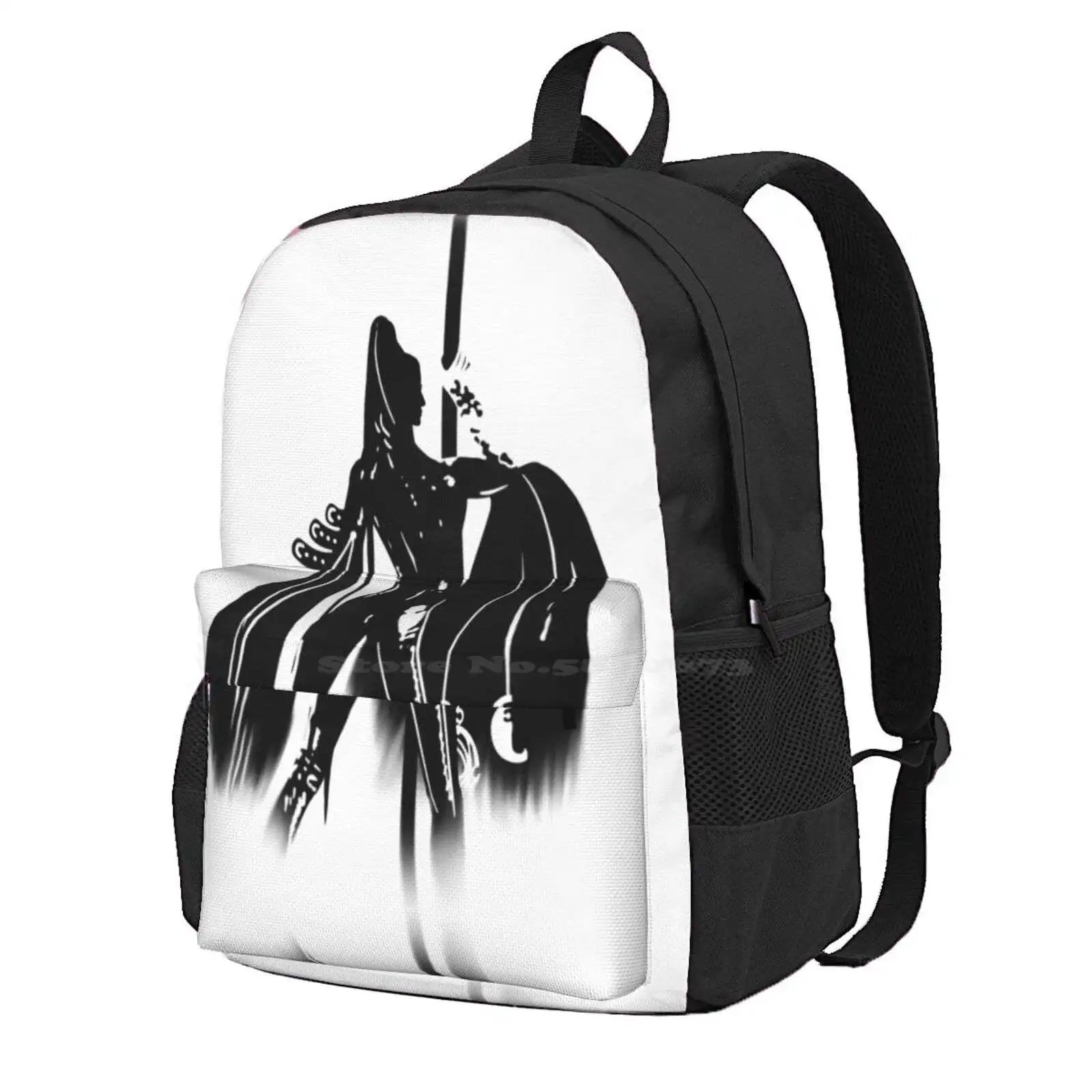 Bayonetta Hot Sale Schoolbag Backpack Fashion Bags Witch Umbra Bayonetta 2 Minimalist Black And White Tube Poledance Geek Video