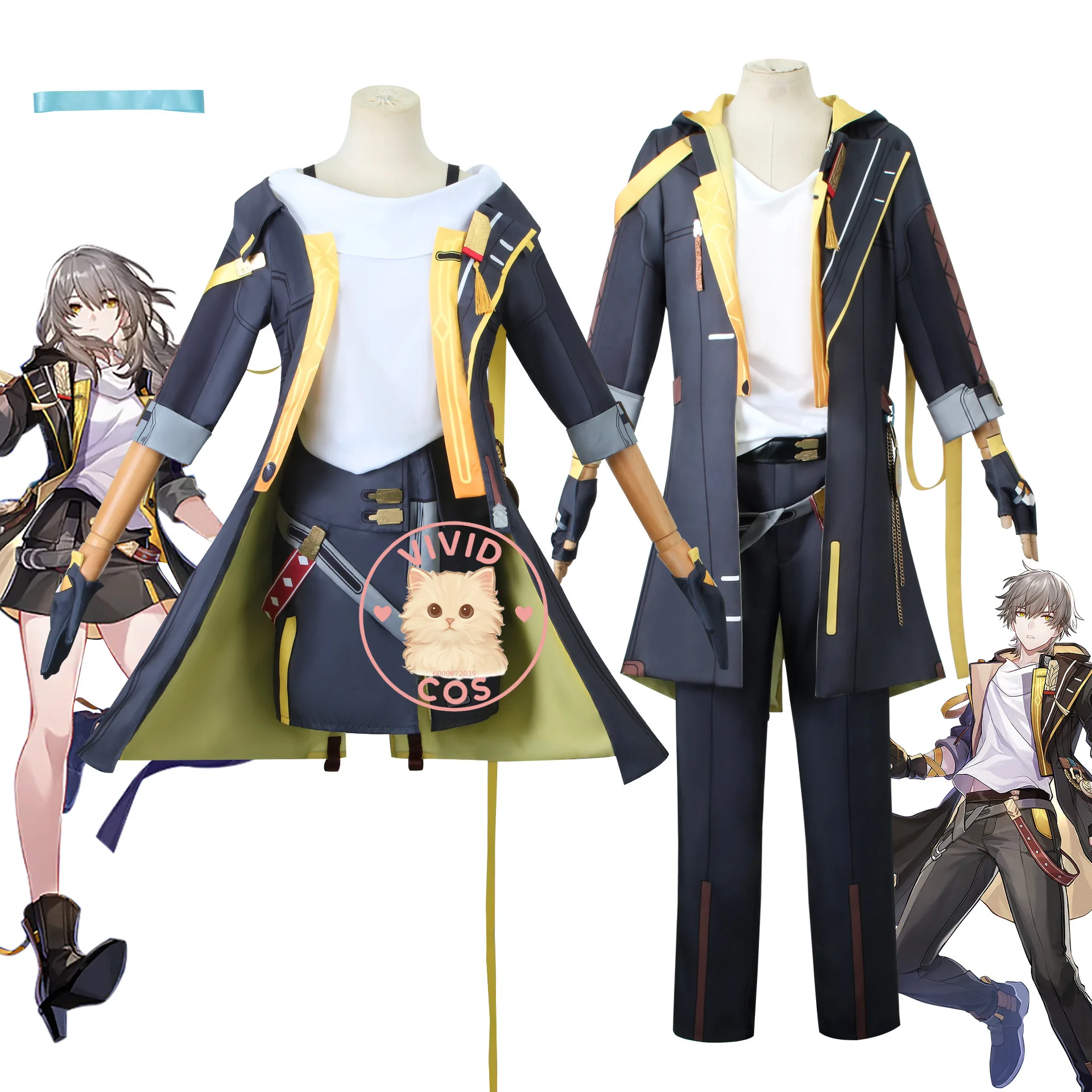 Популярная игра Honkai Star Rail Косплей Костюм Аниме Trailblazer Унисекс Экипировка Парик Классическая униформа для Comic Con Хэллоуин Вечеринка