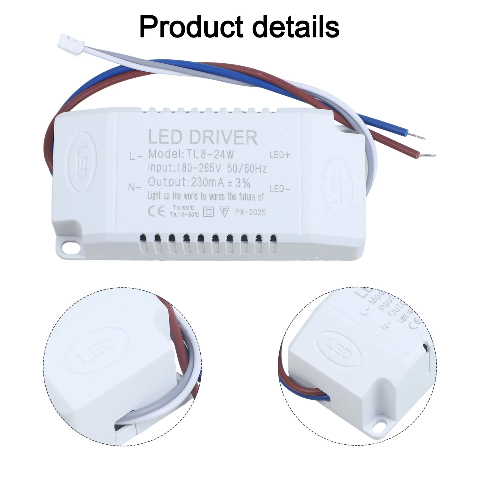 Constant Current LED Driver 8-24W External Power Supply Electronic Transformer for Indoor Lighting with AC110-265V Input Range