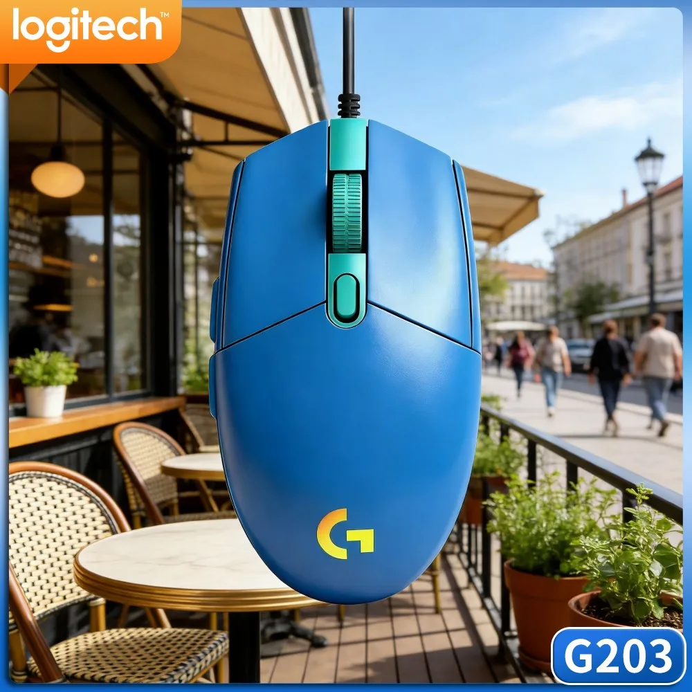 Logitech G203 Wired Gaming Mouse Multi Dpi Glowing Rgb Anti‑Slip Bottom Stable Usb For Desktop Notebook Routines