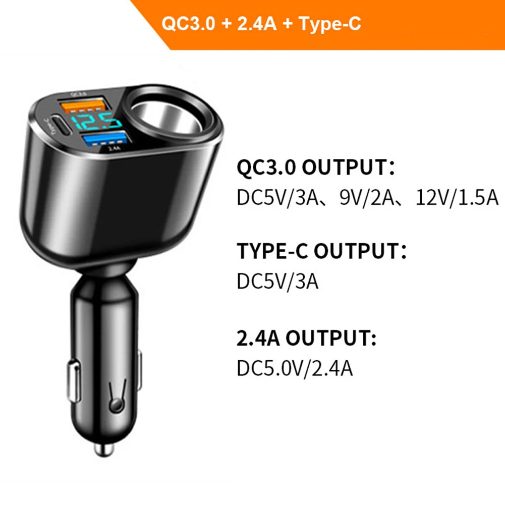 Fast Charging High Quality Practical Auto Car Car Splitter Charger Vehicle Electronics 1 PC Car Socket Splitter Charger