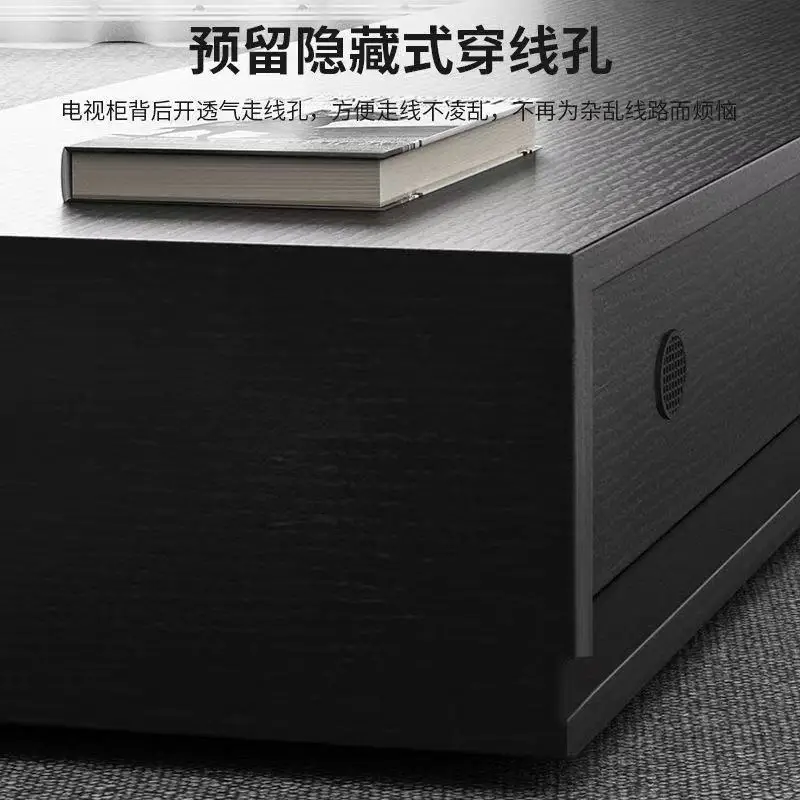 Solid wood TV cabinet living room small apartment coffee table combination floor TV cabinet storage