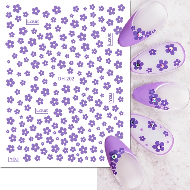 3d Nail Art Decals Summer Red Black White Petals Florals Flowers Fruits Nail Stickers Decoration For Nail Tips Beauty - Image 6