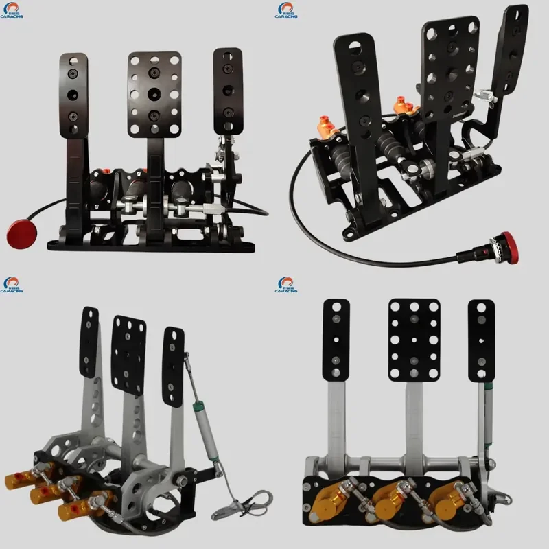 High Quality New CNC Aluminum Floor-Mounted 3-Pedal Box Assembly Kit-Adjustable Brake Bias for Racing UTV