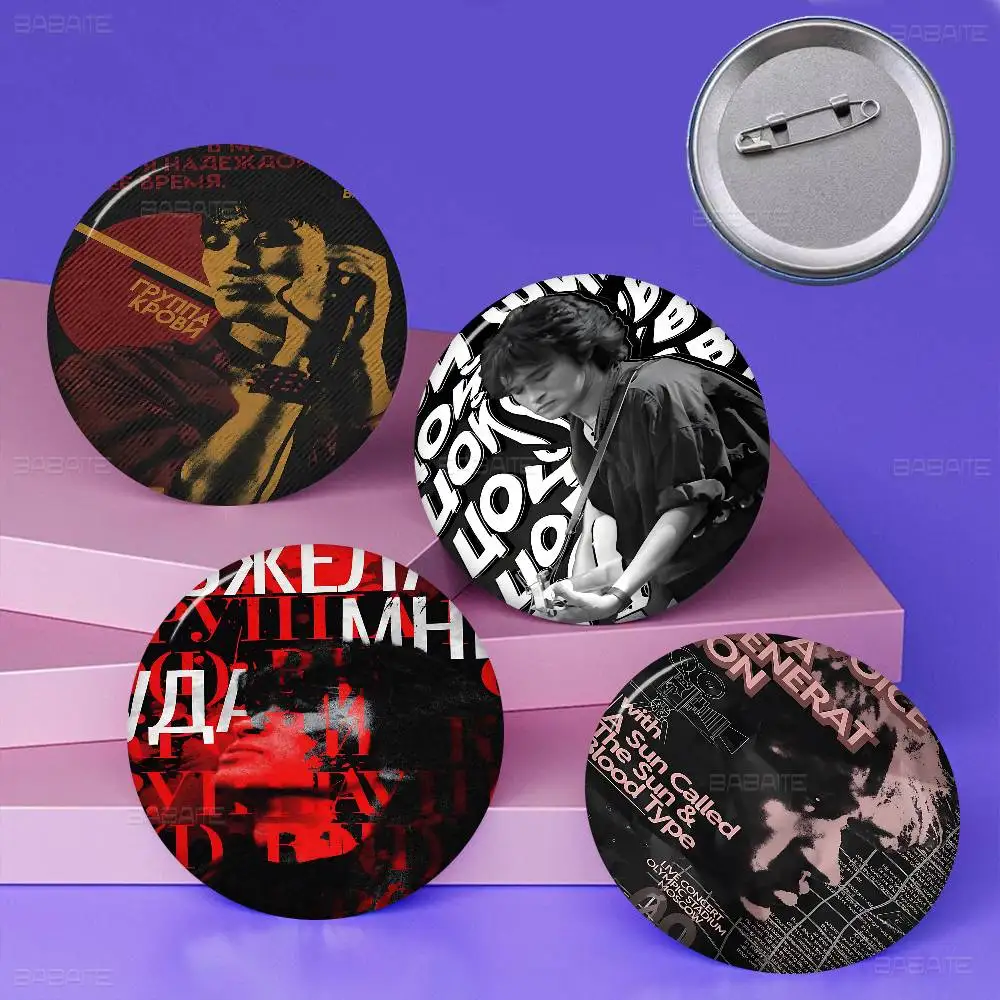 Broches de dibujos animados del cantante Viktor Tsoi, insignia de anime, broche redondo hecho a mano, alfileres de solapa, joyería para mochilas, ropa, regalos