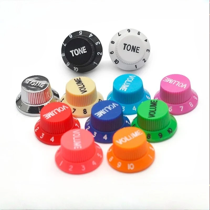 

Electric Guitar Speed Control Knobs 2T1V Tone Knob Volume Knob Guitar Pot Buttons Cap Mixed Colour