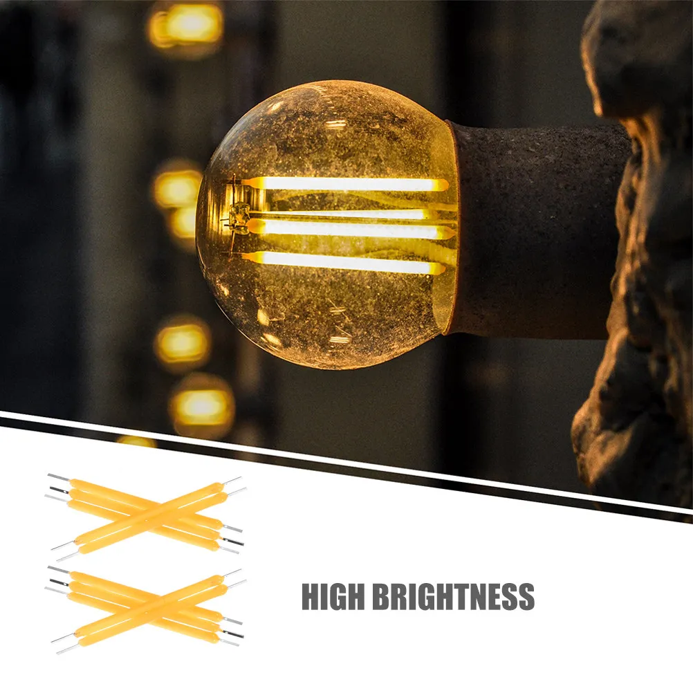 24Pcs LED Hard Filament 38Mm Long Life Low Power Consumption Lamp Bulb Part for Decorative Ambient Lighting Fixture Accessories