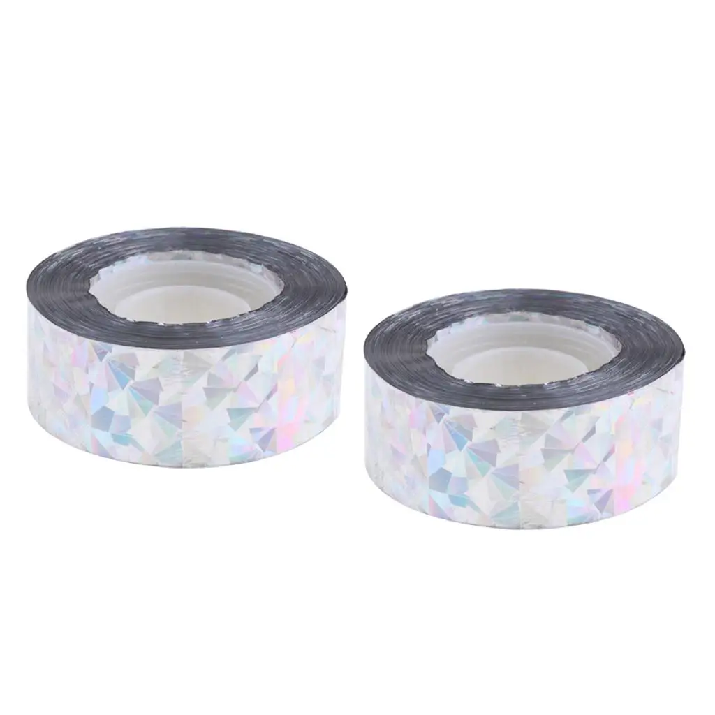 2 pieces Bird Deterrent Tape Pigeon Scare Repeller Ribbon 70m Flashing