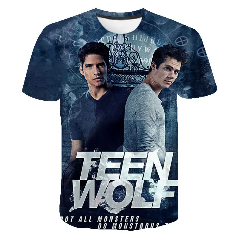 American TV Series Teen Wolf 3D Printed T-shirt Men Fashion Summer Casual Short Sleeve Unisex Hip Hop Streetwear Oversized Tops