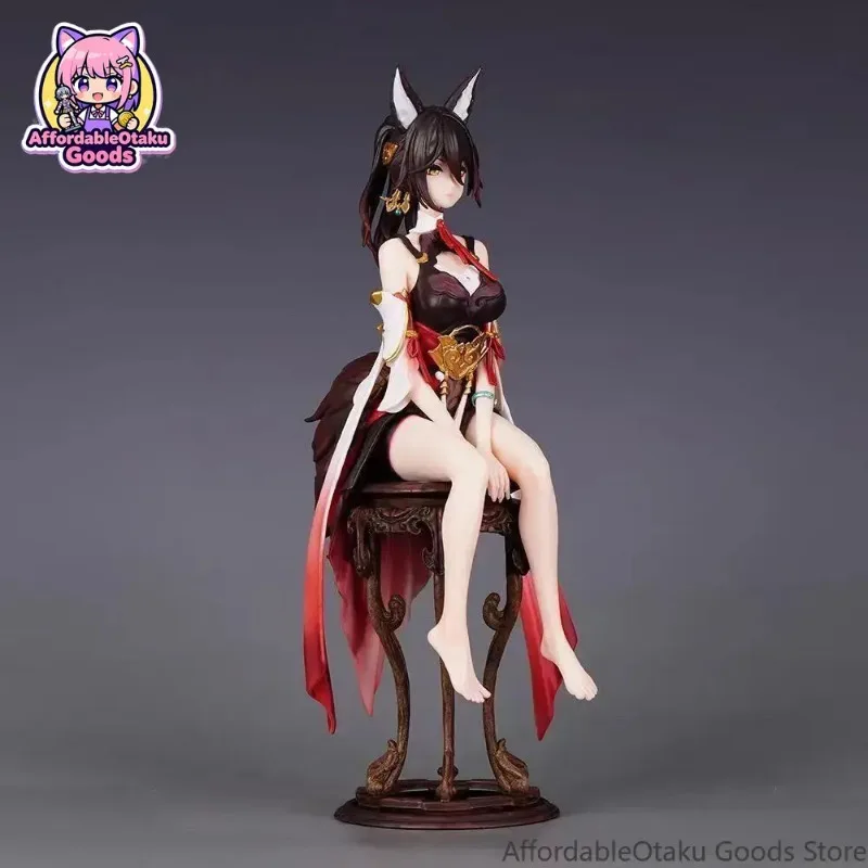 Honkai Star Rail Tingyun Figure 27.5cm, Fox Girl Qipao Banquet Nine Tails 1/7 Scale PVC GK Finished Model Desktop Decor Gift