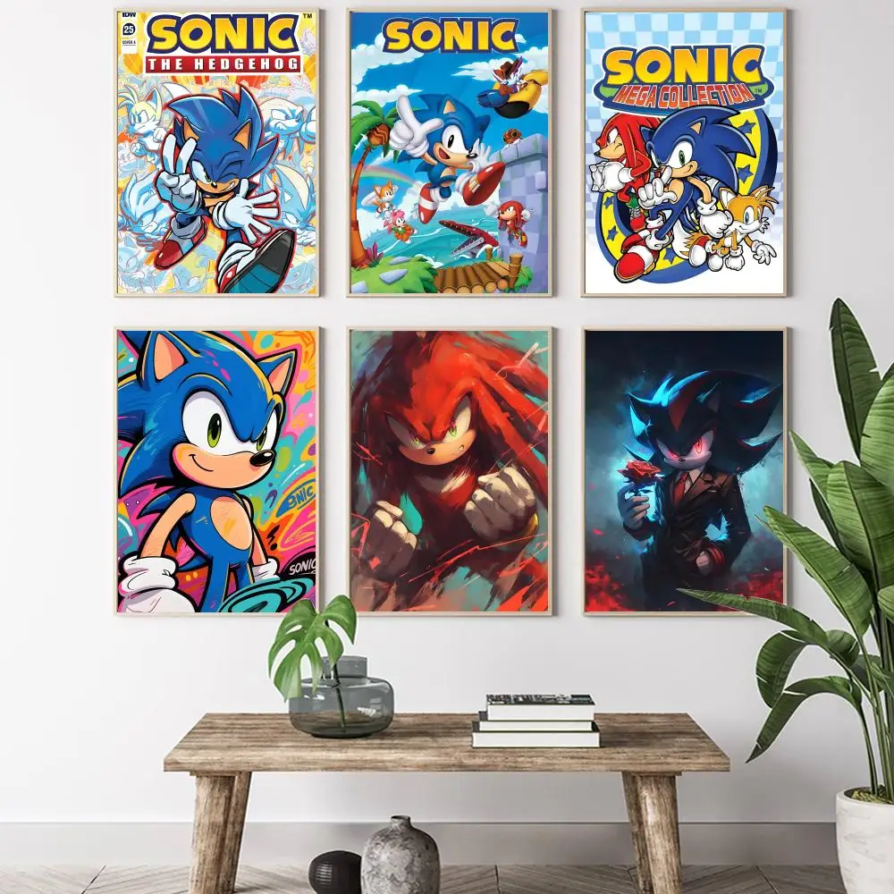 Anime Cartoon S-Sonics Game Painting Calligraphy HD Canvas Poster living room bedroom bar aesthetic decoration