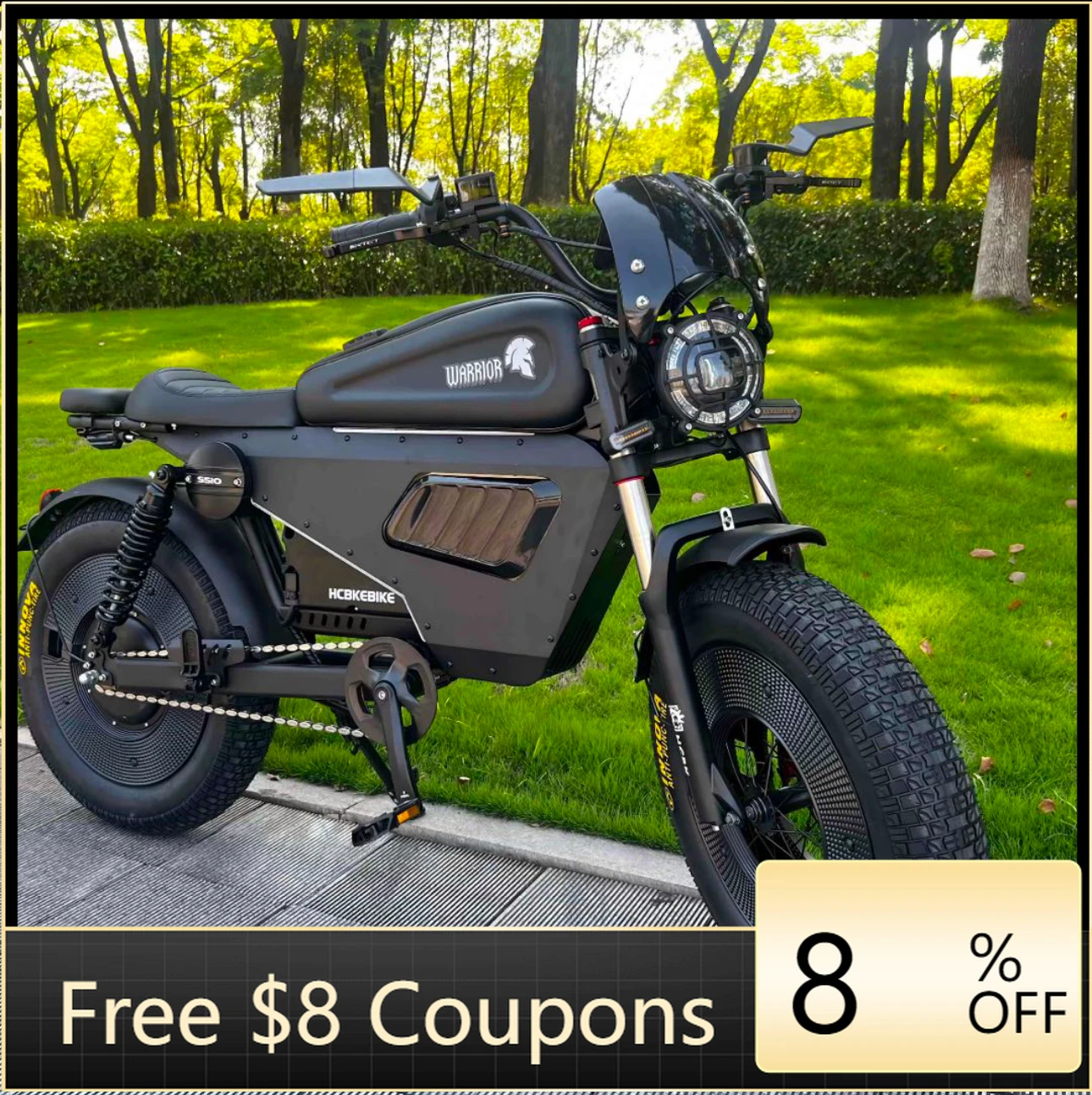 

STLF USA STOCK 3000W60V45AH Aluminium Alloy 60V Black Warrior Electric Bicycle with NFC Connection Anti-Theft Unlocking Functi