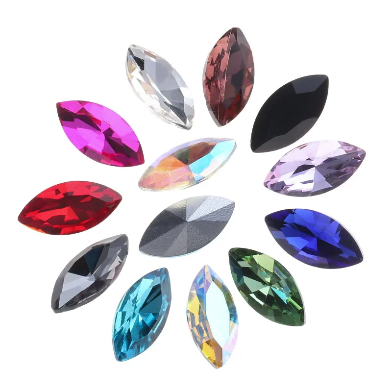 5 x 10 mm Piontback-Strasssteine, glänzende Glaskristalle, Steine, Perlen, zum Aufnähen von Kleidung, Basteln, Nähzubehör, Edelsteine – Detail 4